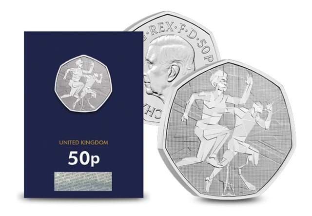 2024 UK Team GB and ParalympicsGB CBU 50p obverse reverse with card