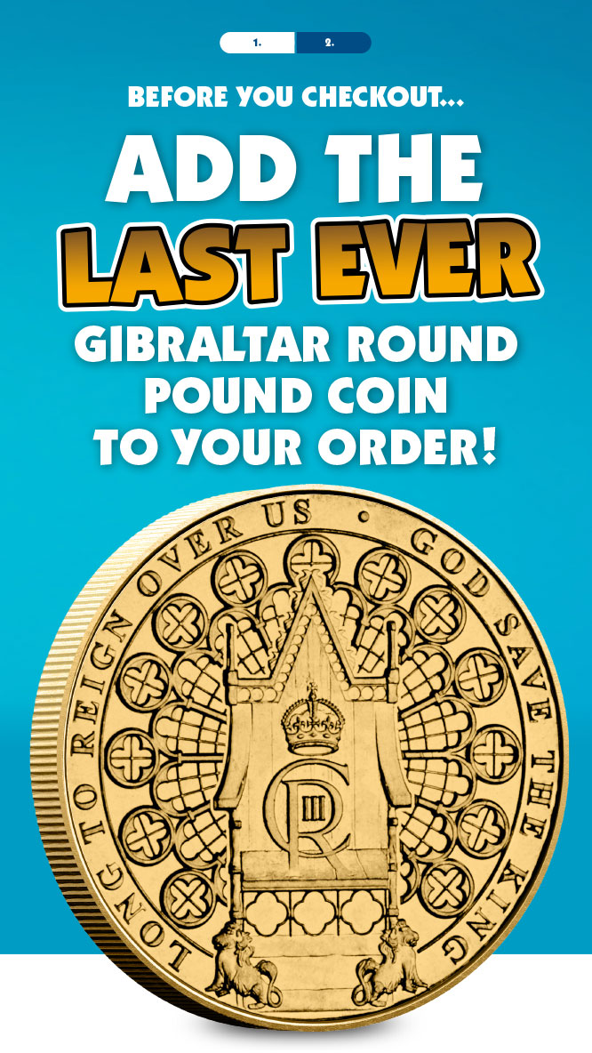 Before you checkout... Add the last ever Gibraltar round pound coin to your order!