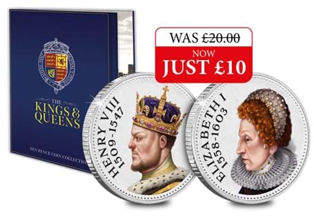 The FIRST EVER Royalty Ten Pence Coin Series has been OFFICIALLY APPROVED for release featuring King Henry VIII and Queen Elizabeth I. Save 50% when you order today. 