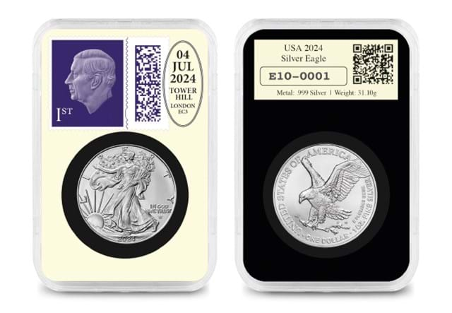 Datestamp USA 1986 And 2024 Silver Eagle 1Oz Pair Product Images (DY) 2