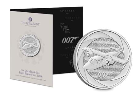 This UK 2024 £5 coin has been released by The Royal Mint to commemorate six decades of 007. It is the sixth coin in the Decades of James Bond series. Your coin has been struck to a BU quality.