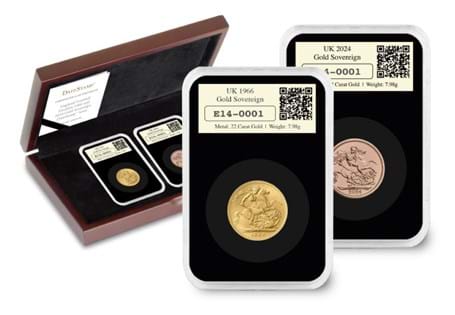 You can celebrate this moment, alongside another iconic moment in sporting history, with the 1966 and 2024 Sovereign DateStampTM Pair…