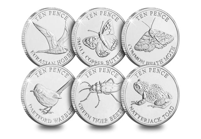 Heathland Animals 10Ps (Non Coloured) All Rev