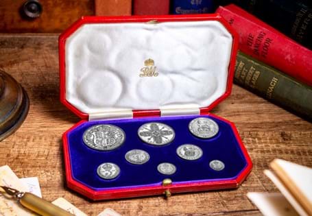 This Proof Set was issued by The Royal Mint in 2011 to celebrate the Coronation of King George V. Features 8 Coins from the Half Crown to Maundy Penny