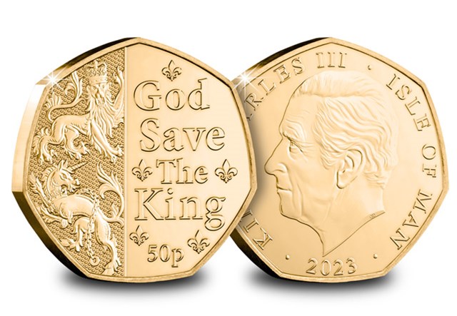 God Save The King Gold Plated 50P