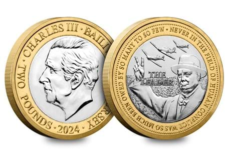 This £2 coin has been issued by Jersey to mark 150 years since the birth of Sir Winston Churchill.