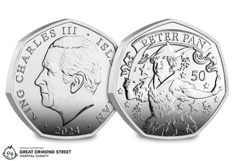 Celebrate 120 years of Peter Pan with the brand new Peter Pan 50p coin. Each purchase supports GOSH Charity, helping provide vital care for children and families in need. 