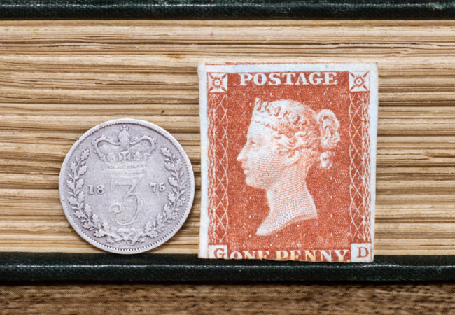 1841 Imperforate 1d Penny Red and Victorian Threepence