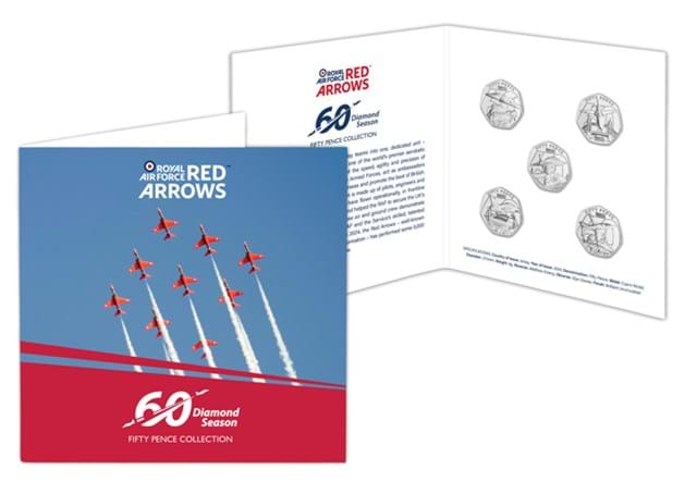 Red Arrows BU 50Ps In Card Pack