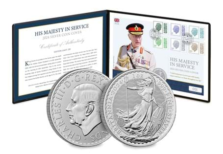 Your cover features the UK 2024 Silver 1oz Britannia alongside King Charles' Definitive Stamps, postmarked on the day of his accession 8th September 2024. EL: 250. 