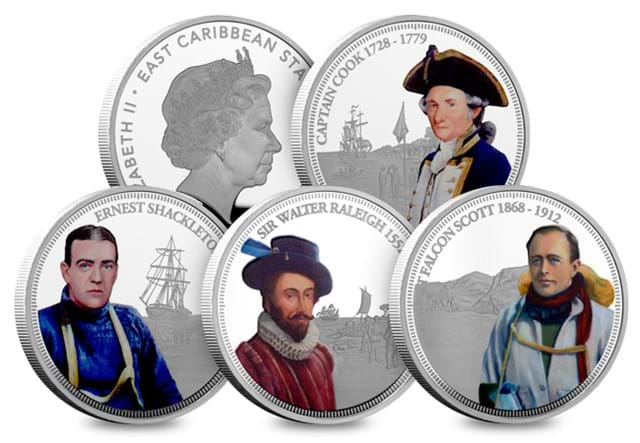 CL East Caribbean States British Explorers Coins Set