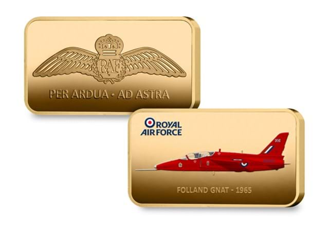 Red Arrows Gold Ingot FOLLAND GNAT 1965 Obv Rev