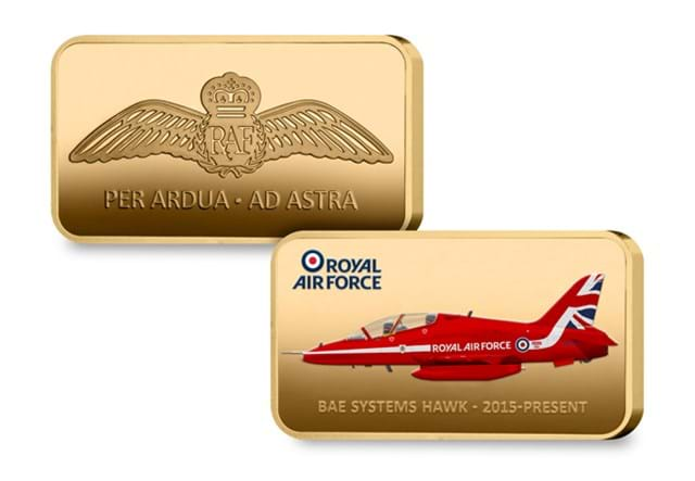 Red Arrows Ingot BAE SYSTEM HAWK 2015 PRESENT Obv Rev