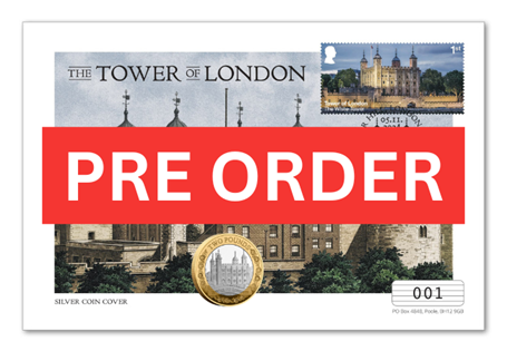 Only 100 Tower of London Silver Proof £2 Coin Covers have been authorised for release. Each Cover comprises the 2024 IOM Silver Proof £2 Coin, a Royal Mail 1st Class Stamp and an official postmark. 