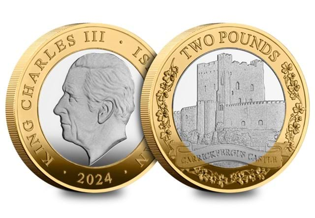 Castles Silver £2 Carrickfergus Castle OBV REV