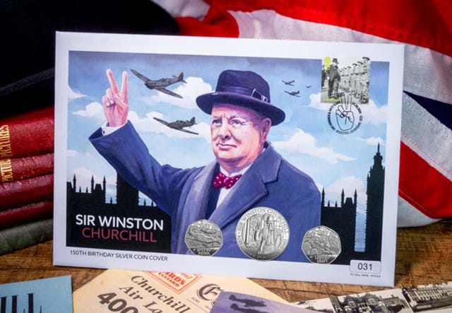 Churchill 150Th Birthday Silver Coin Cover Lifestyle 02