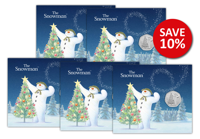 UK 2024 Snowman BU 50p Greetings Card Bundle