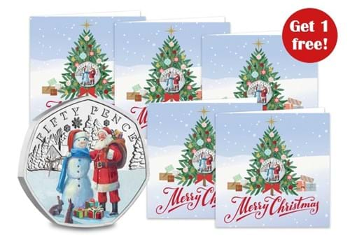 Christmas Snowmen BU COLOUR Single 50P Gift Card Bundle1