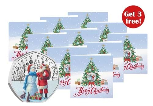 Christmas Snowmen BU COLOUR Single 50P Gift Card Bundle11