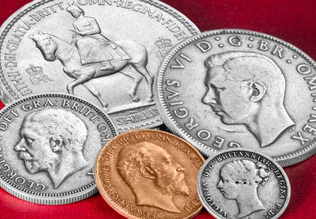 British Monarchs Coins And Stamps Set Lifestyle 05