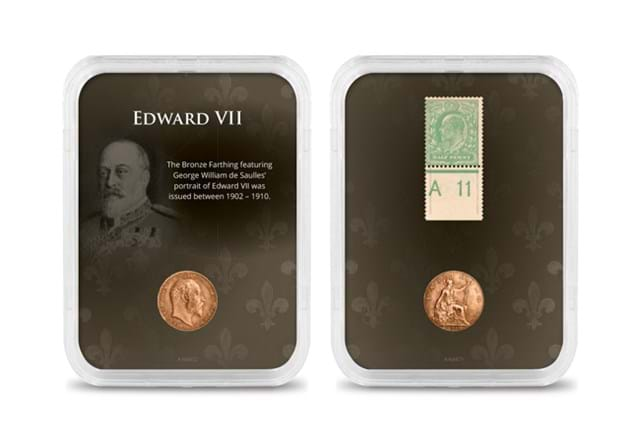 British Monarchs Coins And Stamps Set Edward VII Obv Rev