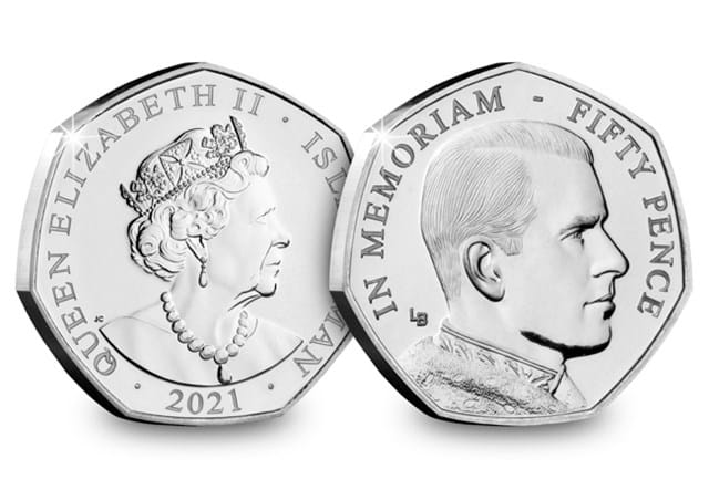 The Prince Philip BU Portrait 50P Set 1950S Obverse And Reverse