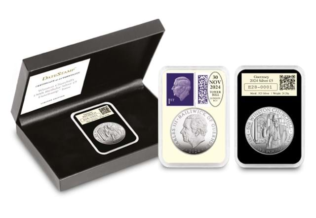 Winston Churchills 150Th Birthday Silver £5 Datestamp Issue Product Page Images (DY) 4