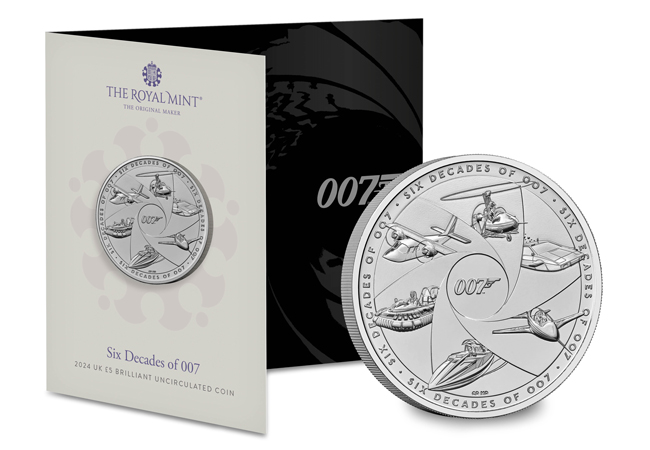 UK 2024 Six Decades of Bond BU £5 Coin Pack