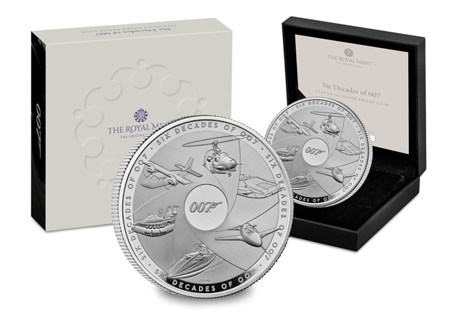 The UK 2024 Six Decades of Bond Silver 1oz Coin