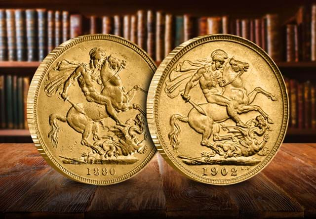 Edward VII And Queen Victoria Gold Sovereign Pair Lifestyle 04