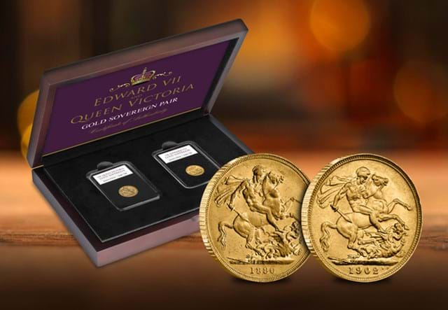 Edward VII And Queen Victoria Gold Sovereign Pair Lifestyle 05