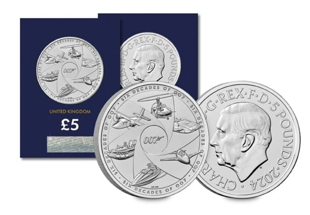 2024 UK Six Decades of Bond CERTIFIED BU £5 OBVERSE REVERSE in and out of packaging