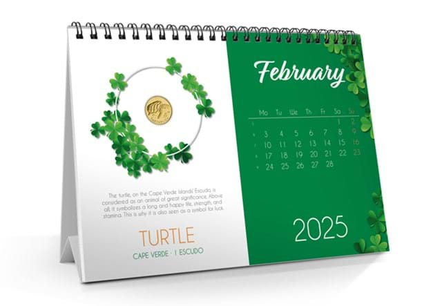 2025 Lucky Coins Calendar inside (February)