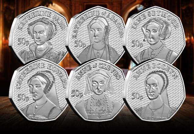 Henry VIII Wives Silver 50P Set Lifestyle 02