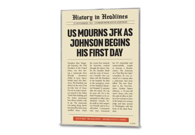 DN 1963 History On Headlines JFK Assasination Dime Frame 2