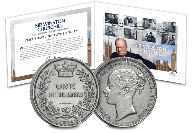 Winston Churchill 150th Birthday Historic Coin Cover