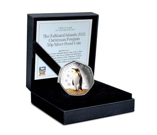 Falklands Christmas Penguin 2024 50P Small Box