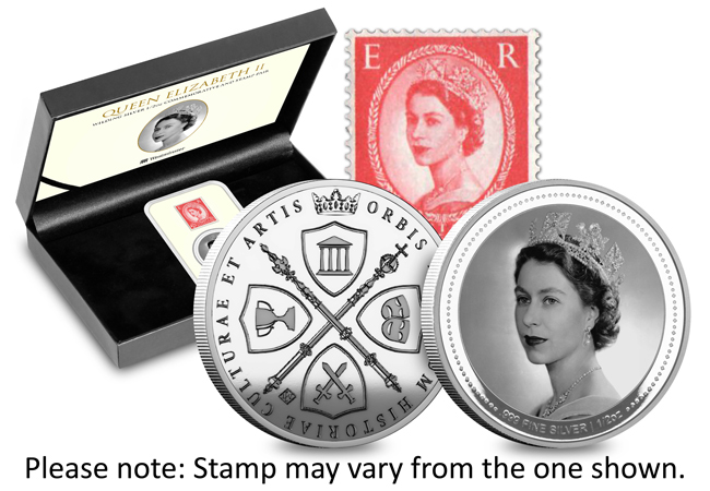 The QEII 'Wilding' Silver 1/2oz and Stamp Pair