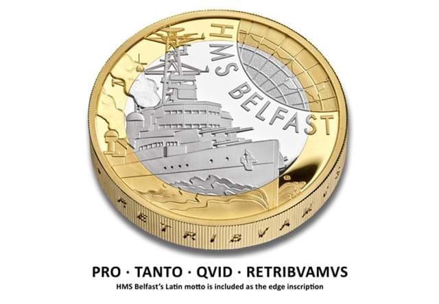 AT UK 2024 HMS Belfast Piedfort 2 Pound Coin Images 5