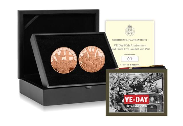 VE Day Gold £5 Pair Set Box Shot