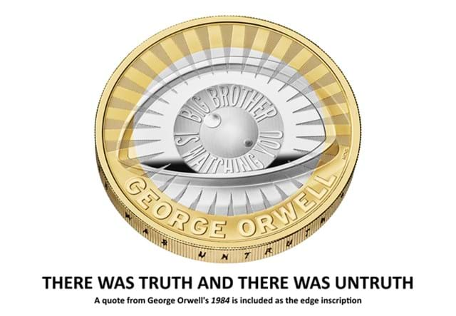 AT George Orwell 2 Pound Coin Images 10