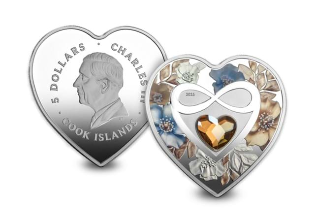 2025 Infinity Silver Heart Coin Obv Rev