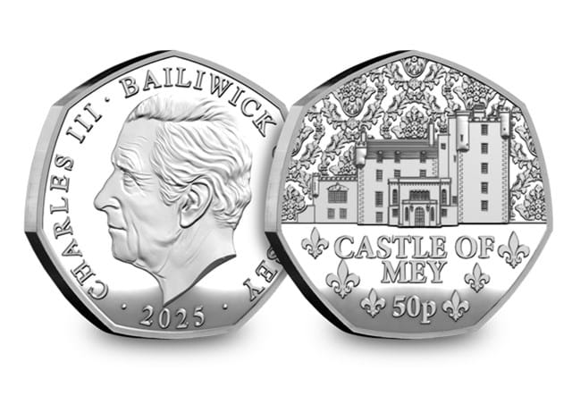 Jersey Royal Residences Silver Castle Mey 50P Obv Rev