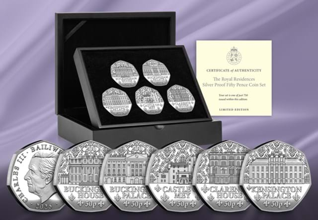 Royal Residences Silver 50P Set With Box Lifestyle