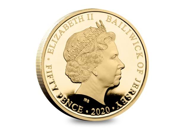 2020 VE Day Gold Plated Round 50P OBV