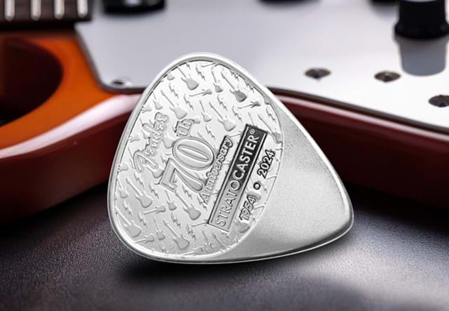 2024 Fender Silver Guitar Pick Lifestyle 03