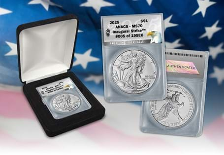 The US Silver Eagle has been issued every year since 1986. This 2025 1oz Silver Eagle has been independently graded as MS70 Brilliant Uncirculated Quality.