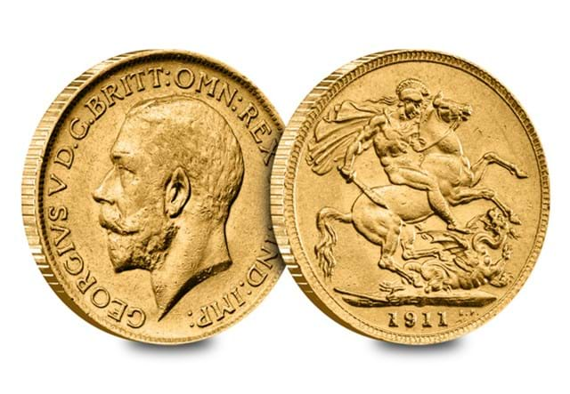 1911 Gold Sovereign Obv Rev