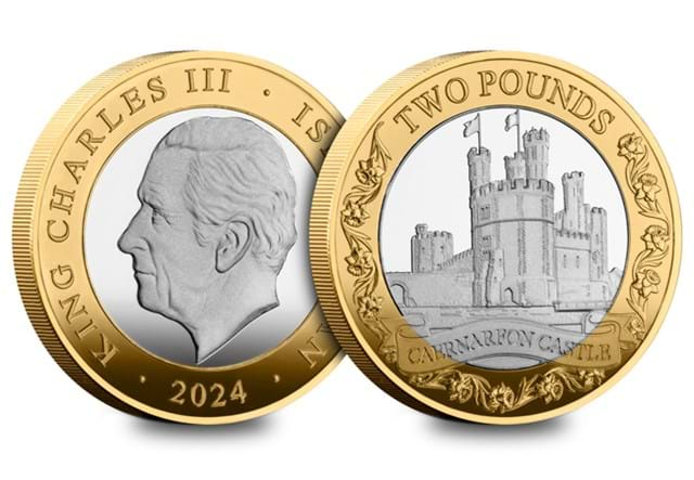 Castles Silver £2 Caernarfon Castle OBV REV