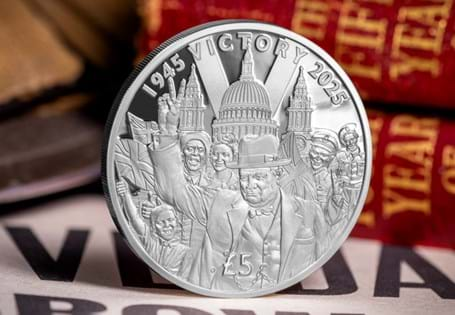 Celebrate the 80th Anniversary of VE Day with this limited edition Silver Proof £5 coin. Only 2,025 available worldwide. Features Winston Churchill and scenes of victory.